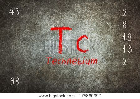 Isolated Blackboard With Periodic Table, Technetium
