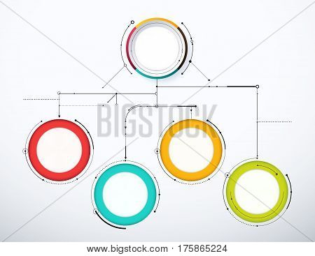 Digital Diagram Style. Diagram And Flow Chart Of Technology Concept, Presentation. Vector Illustrati