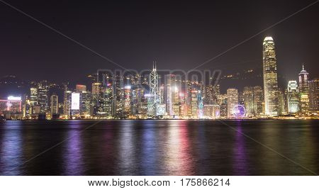 Hong Kong City At Night