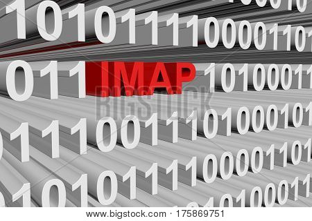 imap in the form of binary code, 3D illustration