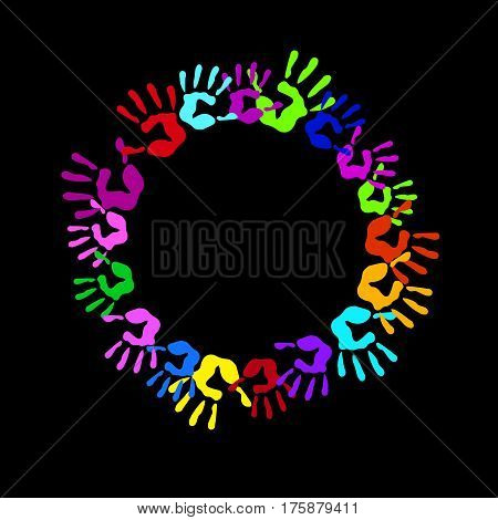 vector color hand handprint human print symbol finger illustration art