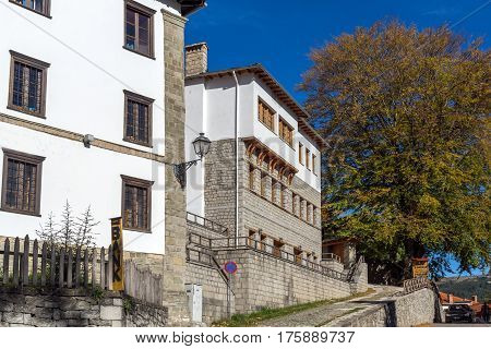 METSOVO, EPIRUS, GREECE - OCTOBER 19 2013: Panoramic view of village of Metsovo near city of Ioannina, Epirus Region, Greece