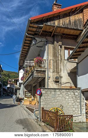 METSOVO, EPIRUS, GREECE - OCTOBER 19 2013: Panoramic view of village of Metsovo near city of Ioannina, Epirus Region, Greece