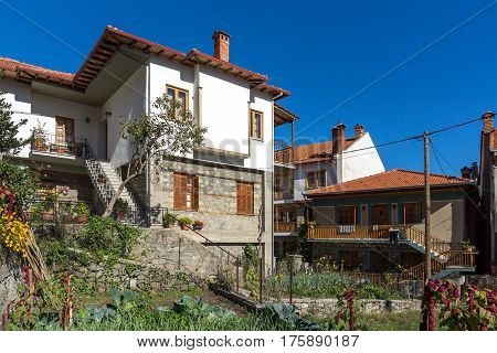 METSOVO, EPIRUS, GREECE - OCTOBER 19 2013: Panoramic view of village of Metsovo near city of Ioannina, Epirus Region, Greece