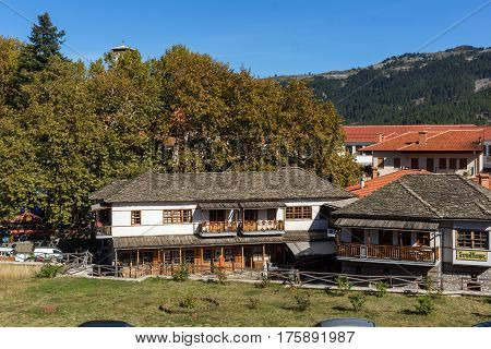 METSOVO, EPIRUS, GREECE - OCTOBER 19 2013: Panoramic view of village of Metsovo near city of Ioannina, Epirus Region, Greece