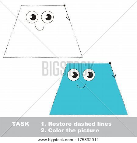 Trapezium. Dot to dot educational game for kids.