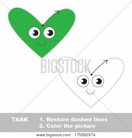 Heart. Dot to dot educational game for kids.