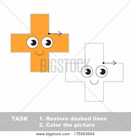 Cross. Dot to dot educational game for kids.