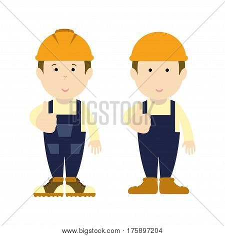 funny cartoon builder in various poses for use in advertising, presentations, brochures, blogs, documents and forms, etc.