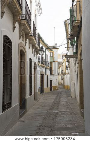 Cordoba (Andalucia Spain): old typical alley in the Juderia