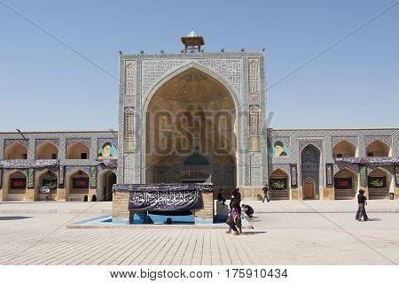 ISFAHAN, IRAN - OCTOBER 13, 2016: Jame Mosque during Moharram on October 13, 2016 in Isfahan, Iran