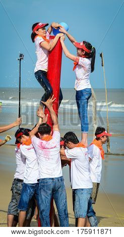 People Playing Sport Game In Vung Tau, Vietnam