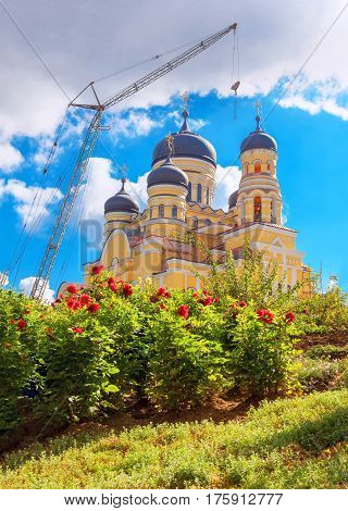 restoration works at the church Hincu from Moldova