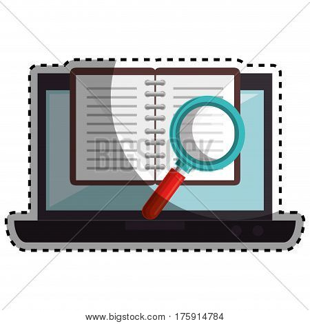 laptop computer iwith ebook solated icon vector illustration design