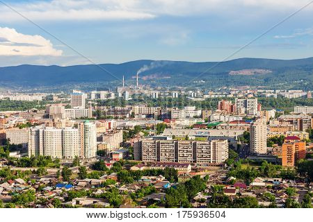 Krasnoyarsk Aerial Panoramic View