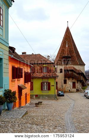 Old medieval saxon lutheran church in Sighisoara, Transylvania, Romania