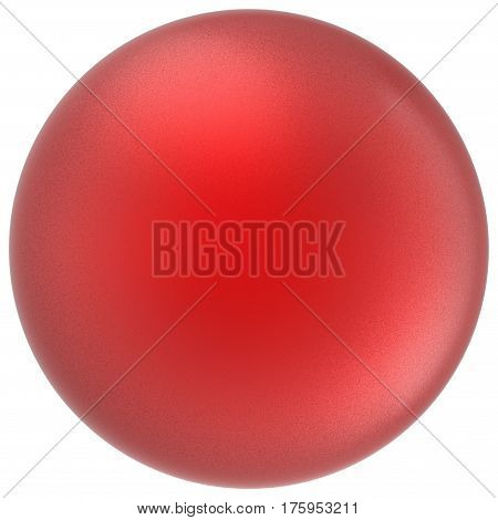 Red sphere round button ball basic matted scarlet circle geometric shape solid figure simple minimalistic atom single drop object blank balloon icon design element. 3D render illustration isolated