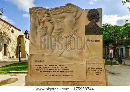 Monument To Cuban Poet Placido