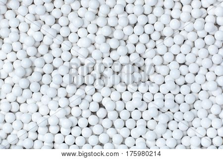 Background Of White Balls. Airsoft 6Mm Bb
