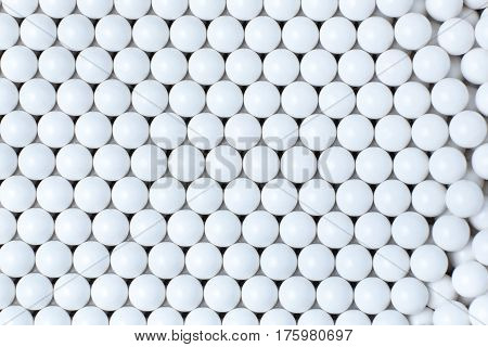 Background Of White Balls. Airsoft 6Mm Bb.