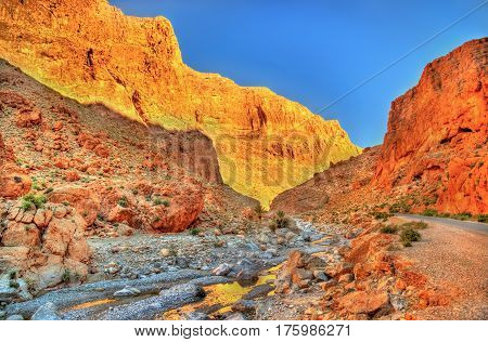 Todgha Gorge, a canyon in the High Atlas Mountains in Morocco