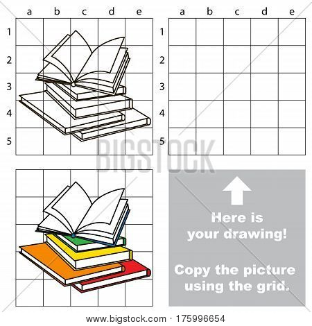 Copy the picture using grid lines, the simple educational game for preschool children education with easy game level, the kid drawing game with Many Books.