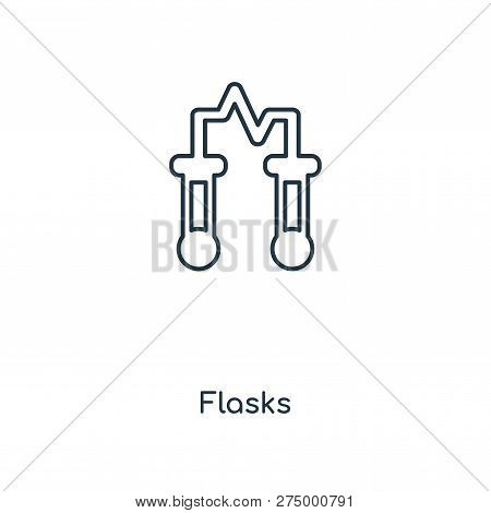 Flasks Icon In Trendy Design Style. Flasks Icon Isolated On White Background. Flasks Vector Icon Sim