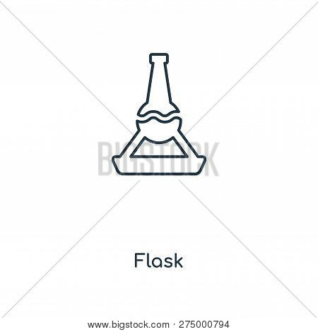 Flask Icon In Trendy Design Style. Flask Icon Isolated On White Background. Flask Vector Icon Simple