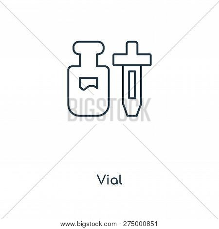 Vial Icon In Trendy Design Style. Vial Icon Isolated On White Background. Vial Vector Icon Simple An