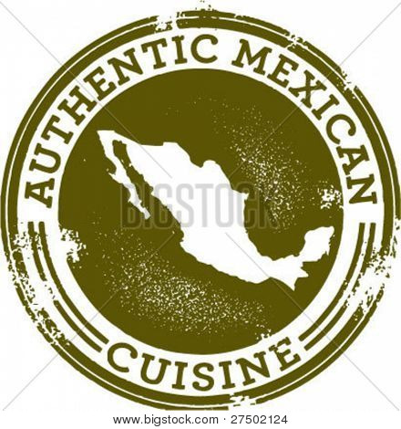 古典的な本格的なメキシコ食品スタンプ