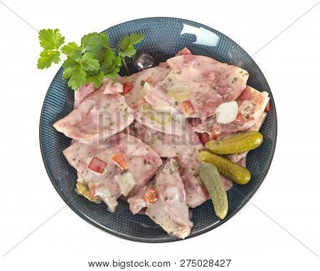Cold Headcheese In Front Of White Background