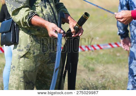 Cavalry Sword In The Hands Of A Soldier