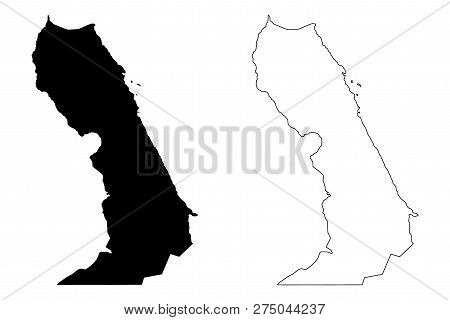 Red Sea Governorate (governorates Of Egypt, Arab Republic Of Egypt) Map Vector Illustration, Scribbl