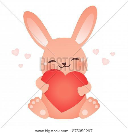 Happy Bunny. Vactor Illustration Isolated On White Background