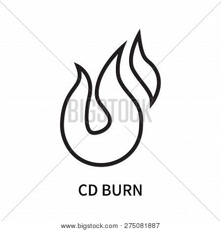 Cd Burn Icon Isolated On White Background. Cd Burn Icon Simple Sign. Cd Burn Icon Trendy And Modern 