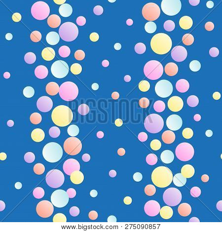 Seamless Background With Vertical Pattern Of Multi-colored Confetti.