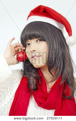 Veselé chritmas asijské mladého člověka a šťastný nový rok