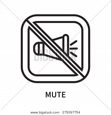 Mute Icon Isolated On White Background. Mute Icon Simple Sign. Mute Icon Trendy And Modern Symbol Fo