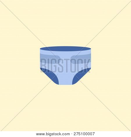 Diaper Icon Flat Element.  Illustration Of Diaper Icon Flat Isolated On Clean Background For Your We