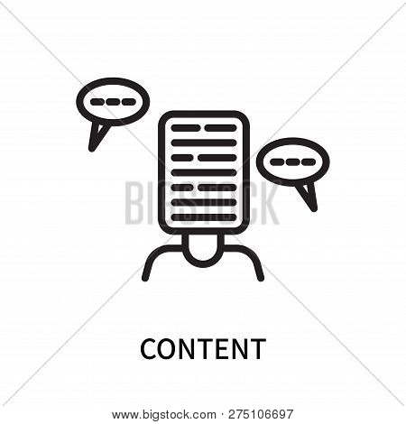 Content Icon Isolated On White Background. Content Icon Simple Sign. Content Icon Trendy And Modern 