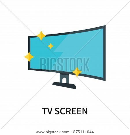 Tv Screen Icon Isolated On White Background. Tv Screen Icon Simple Sign. Tv Screen Icon Trendy And M