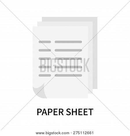 Paper Sheet Icon Isolated On White Background. Paper Sheet Icon Simple Sign. Paper Sheet Icon Trendy
