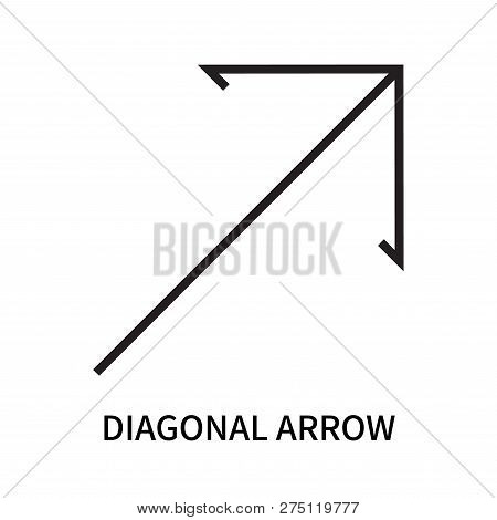 Diagonal Arrow Icon Isolated On White Background. Diagonal Arrow Icon Simple Sign. Diagonal Arrow Ic