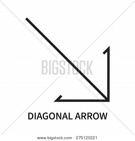 Diagonal Arrow Icon Isolated On White Background. Diagonal Arrow Icon Simple Sign. Diagonal Arrow Ic