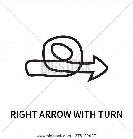 Right Arrow With Turn Icon Isolated On White Background. Right Arrow With Turn Icon Simple Sign. Rig
