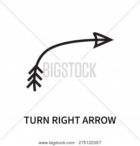 Turn Right Arrow Icon Isolated On White Background. Turn Right Arrow Icon Simple Sign. Turn Right Ar