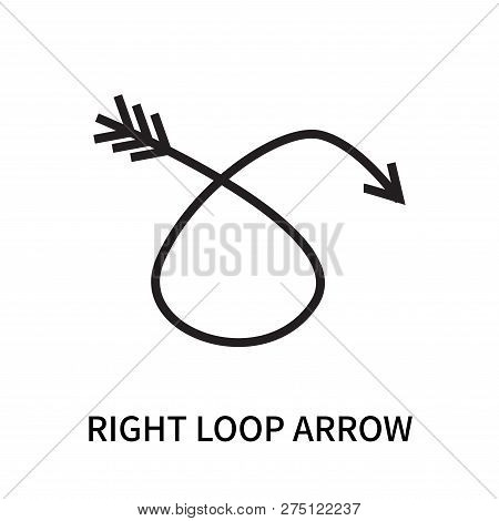Right Loop Arrow Icon Isolated On White Background. Right Loop Arrow Icon Simple Sign. Right Loop Ar