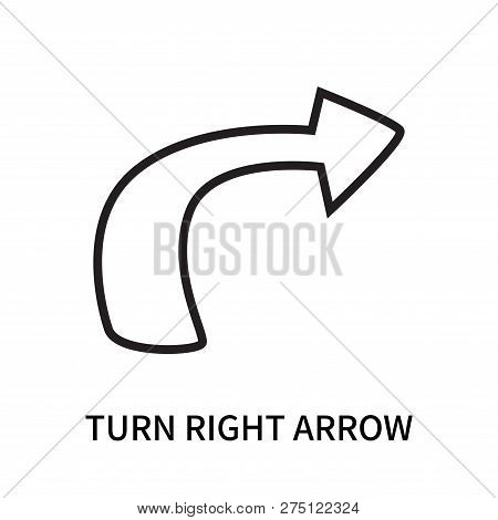 Turn Right Arrow Icon Isolated On White Background. Turn Right Arrow Icon Simple Sign. Turn Right Ar