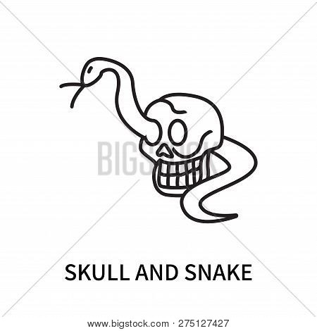 Skull And Snake Icon Isolated On White Background. Skull And Snake Icon Simple Sign. Skull And Snake