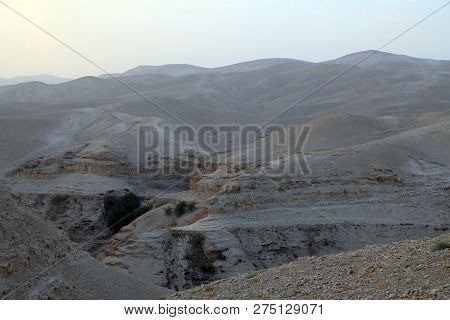 Sunset In Valley Kelt In Judea Desert